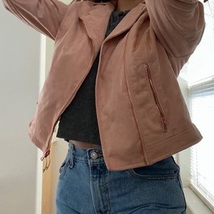 Suede Pink Motor Jacket